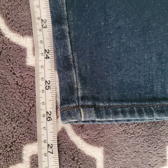 Amo Jeans Womens High Rise Stix Crop Size 31 Slim Fit Stretchy Dark Wash Nwt - Picture 6 of 7
